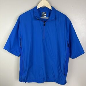 Callaway Windbreaker Golf Top Medlum Blue Lightweight Polyester 1/4 Zip Pullover